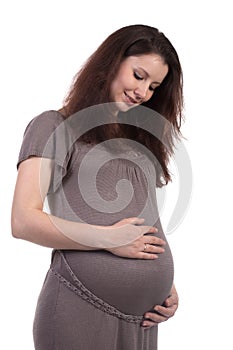 Pregnant woman wearing a dress