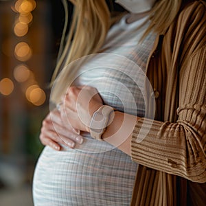 Pregnant Woman Wearing Face Mask
