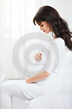 Pregnant Women. Beautiful Pregnant Woman With Belly Indoors