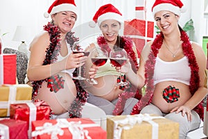 Pregnant women celebrate Christmas