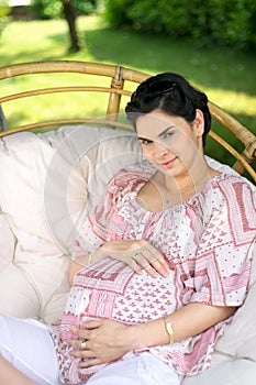 Pregnant women outdoor photo