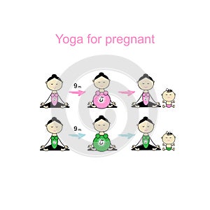 Pregnant yoga, women group for your design