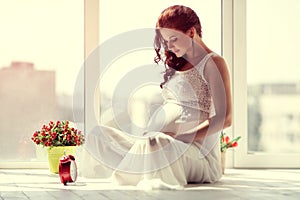 Pregnant young woman waiting for a child