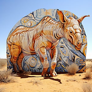 Prehistoric animals graffito