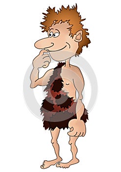 Prehistoric boy, isolated