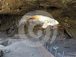 Prehistoric cave of Franchthi, near Kranidi, Peloponnese, Greece