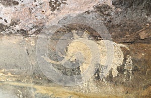 Prehistoric cave painting in Bhimbetka -India.