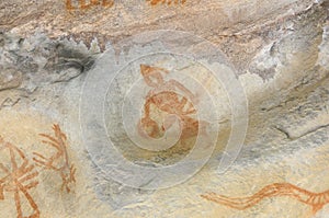 Prehistoric cave painting in Bhimbetka -India.