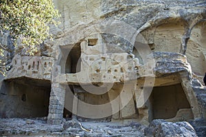 Prehistoric caves carved in sandstone. Called Grottes de Cales.