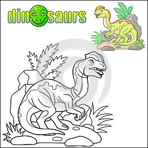 prehistoric dinosaur dilophosaurus, coloring book