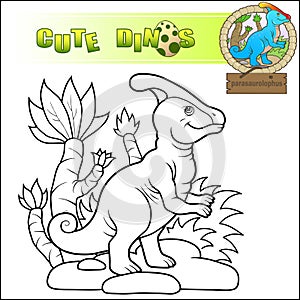 prehistoric dinosaur parasaurolophus coloring book