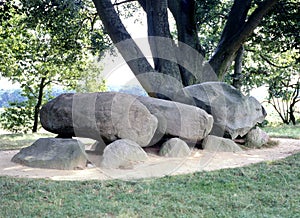 Prehistoric dolmen, hunebed, in Borger, Drente Drenthe,The Netherlands