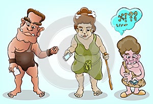Prehistoric family and modern technology