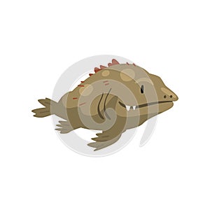 Prehistoric Fish, Biology Evolution Stage, Evolutionary Gradual Development Vector Illustration photo