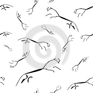 Prehistoric horse art seamless repeat pattern