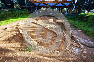 Prehistoric hut in Milazzo archaeological site.