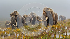 Prehistoric mammoth, an ancient giant of the ice age, symbolizing the wilderness and grandeur of prehistoric times, a