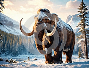 Prehistoric mammoth, an extinct giant of the ice age