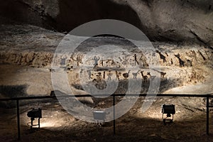 Prehistoric mural drawings in Magura cave