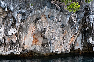 Prehistoric petroglyph rock paintings in Misool