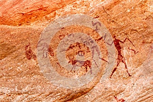 Prehistoric rock paintings. Algeria, Afrika