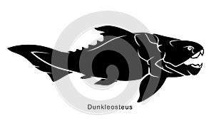 Prehistoric Predator Large Fish Silhouette, Dunkleosteus