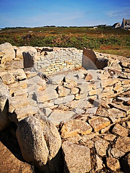 Prehistoric site of Menez Dregan, France, Finistere, Plouhinec