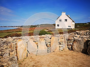 Prehistoric site of Menez Dregan, France, Finistere, Plouhinec