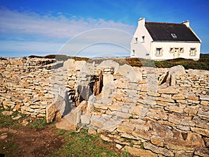 Prehistoric site of Menez Dregan, France, Finistere, Plouhinec photo