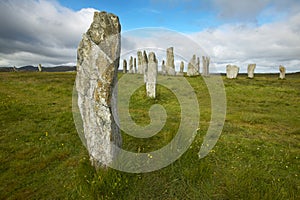 Prehistoric site with menhirs in Scotland. Callanish. Lewis isle