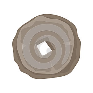 Prehistoric stone wheel, Stone Age symbol vector Illustration on a white background