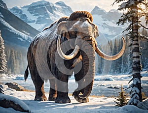 Prehistoric wolly mammoth, an ancient giant of the ice age