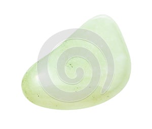 Prehnite gem stone isolated on white