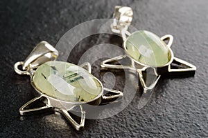 Prehnite pendants