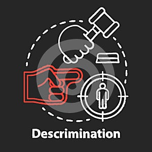 Prejudice discrimination chalk concept icon. Zero tolerance policy idea. Social inequality. Bullying and rights