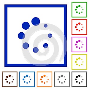 Preloader symbol flat framed icons