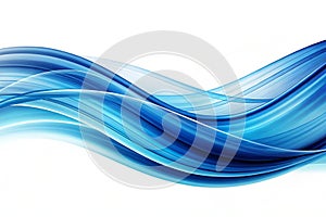 Abstract blue wave design on white backdrop
