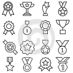 Premium award icons vector set. High quality illustration sign collection. trophy symbol. winner logo.