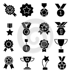 Premium award icons vector set. High quality illustration sign collection. trophy symbol. winner logo.