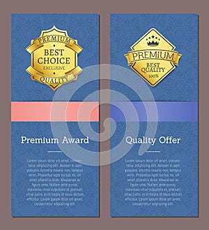 Premium Award Quality Offer Golden Labels Crown