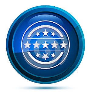 Premium badge icon elegant blue round button illustration