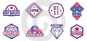 Premium best quality vector emblems set, badges and logos collection for different products and business, classic graphic design