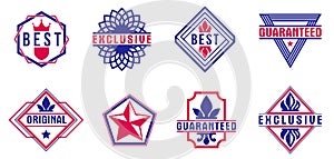 Premium best quality vector emblems set, badges and logos collection for different products and business, classic graphic design