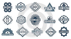 Premium best quality vector emblems set, black and white badges and logos collection for different products and business, classic