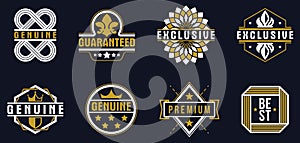 Premium best quality vector emblems set over dark, badges and logos collection for different products and business, classic