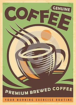 Premium brewed coffee retro ad design