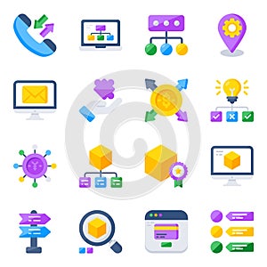 Pack of Business and Analytics Flat Icons photo