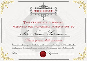 Premium certificate template design photo