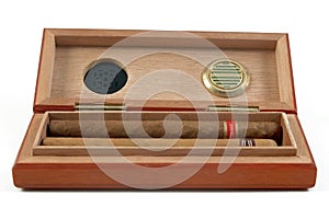 Premium cigars in cigar box