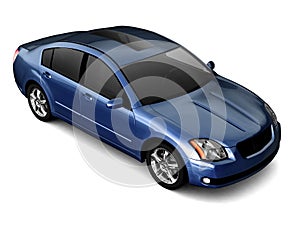 Premium class dark blue car illustration